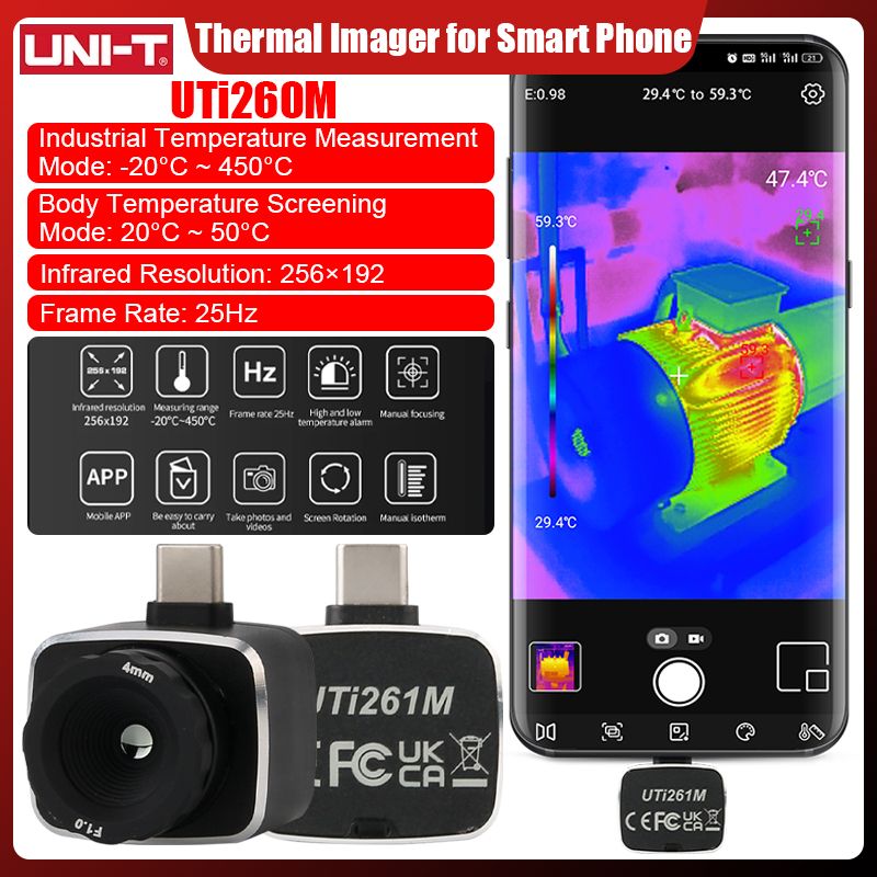 Thermal Imaging Camera 256X192 - UNI-T UTi261M サーマルカメラ 256x192 赤外線熱画像カメラ サーマルイメージャー